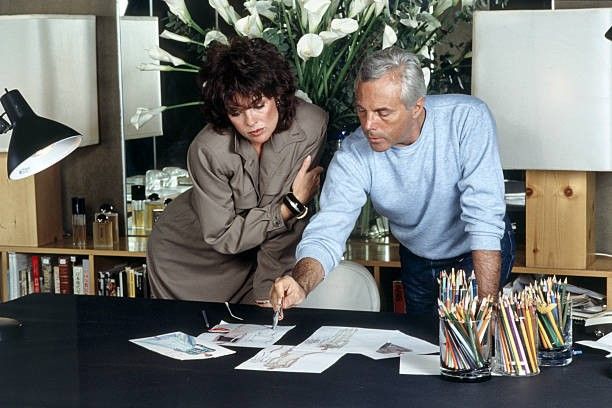Giorgio Armani Hard at work in his office. Circa 1980's. Image Courtesy of Armani Archives