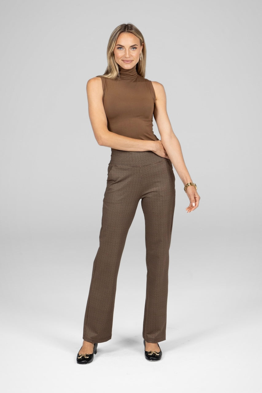 SLEEVELESS TURTLENECK: DARK KHAKI