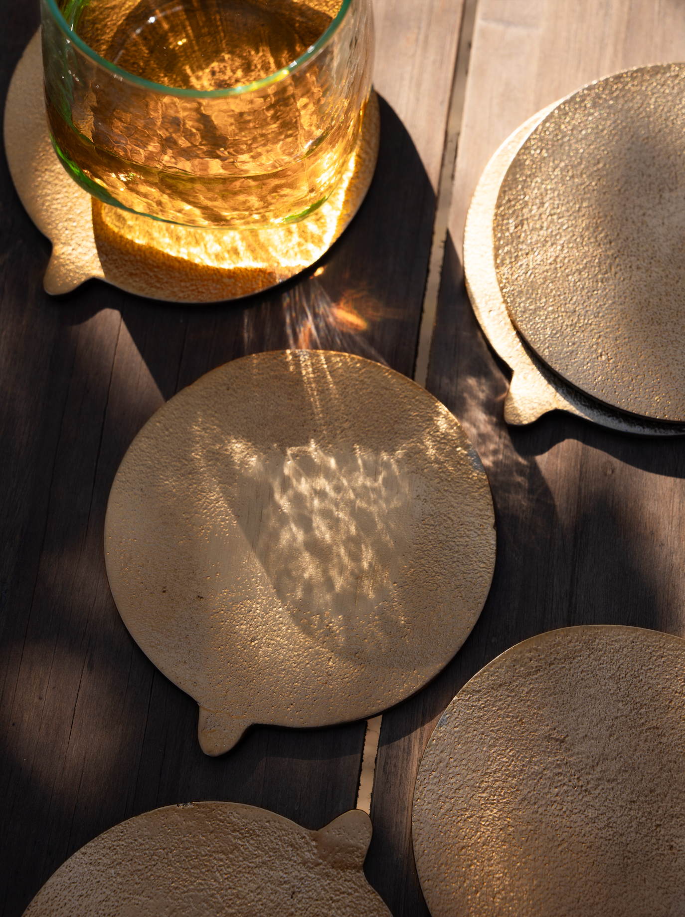Stinson Antique Brass Coasters Set of 6