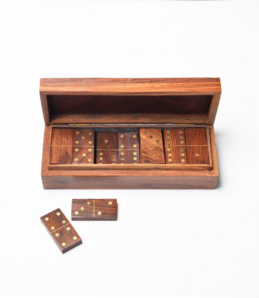 Handmade Domino Family Fun Wooden Game Set