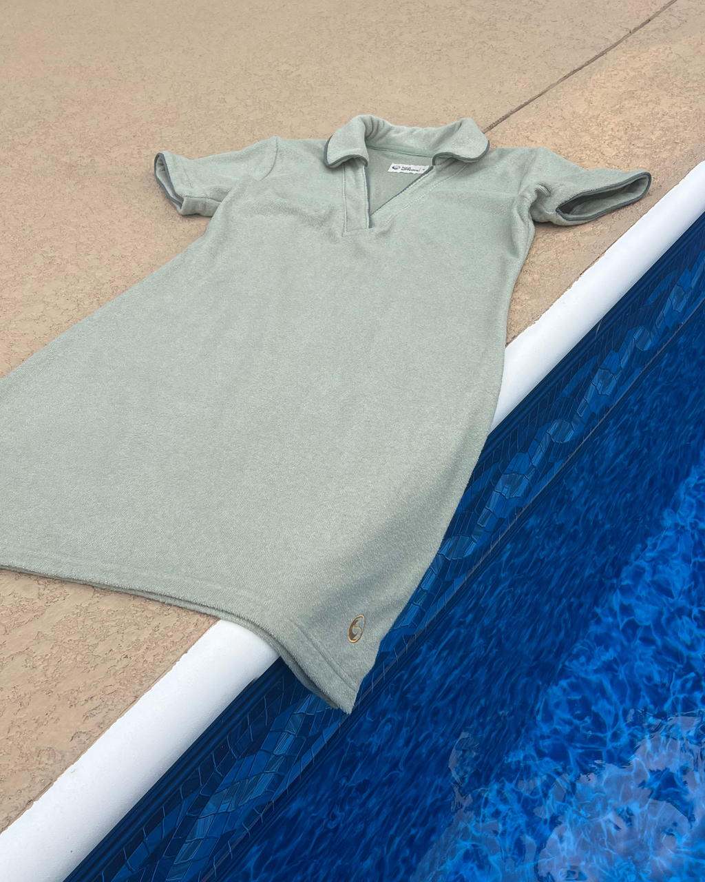 Sage Terry Cloth Polo Dress