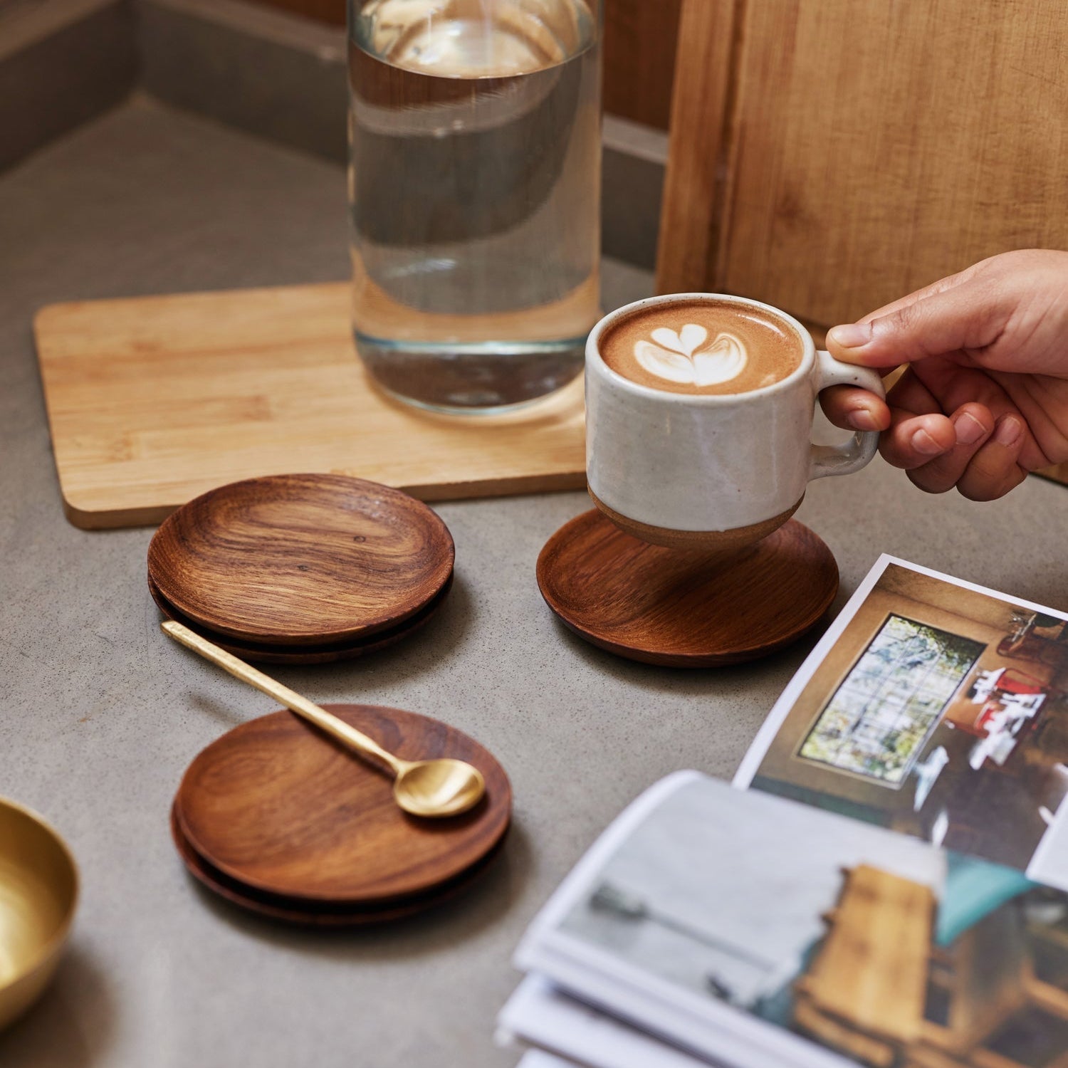 Teak Coasters Set of 4