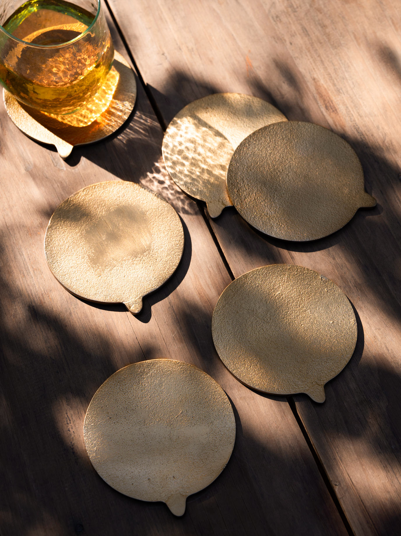 Stinson Antique Brass Coasters Set of 6