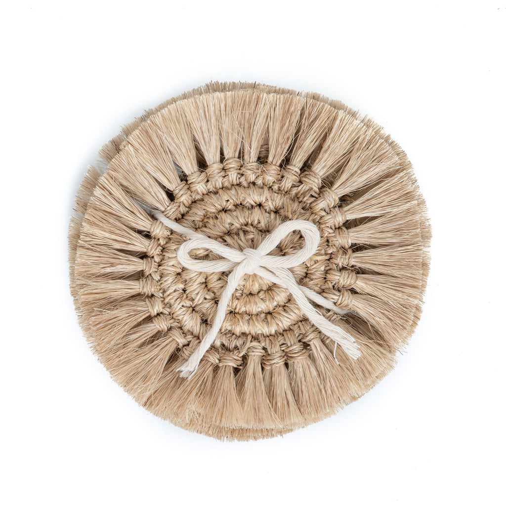 Natural Fringes Coaster Set of 4