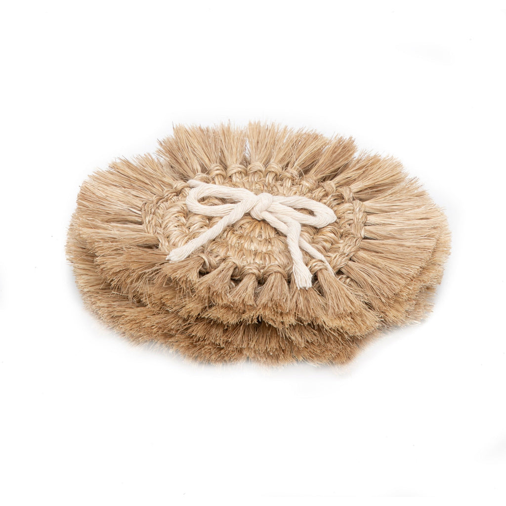 Natural Fringes Coaster Set of 4