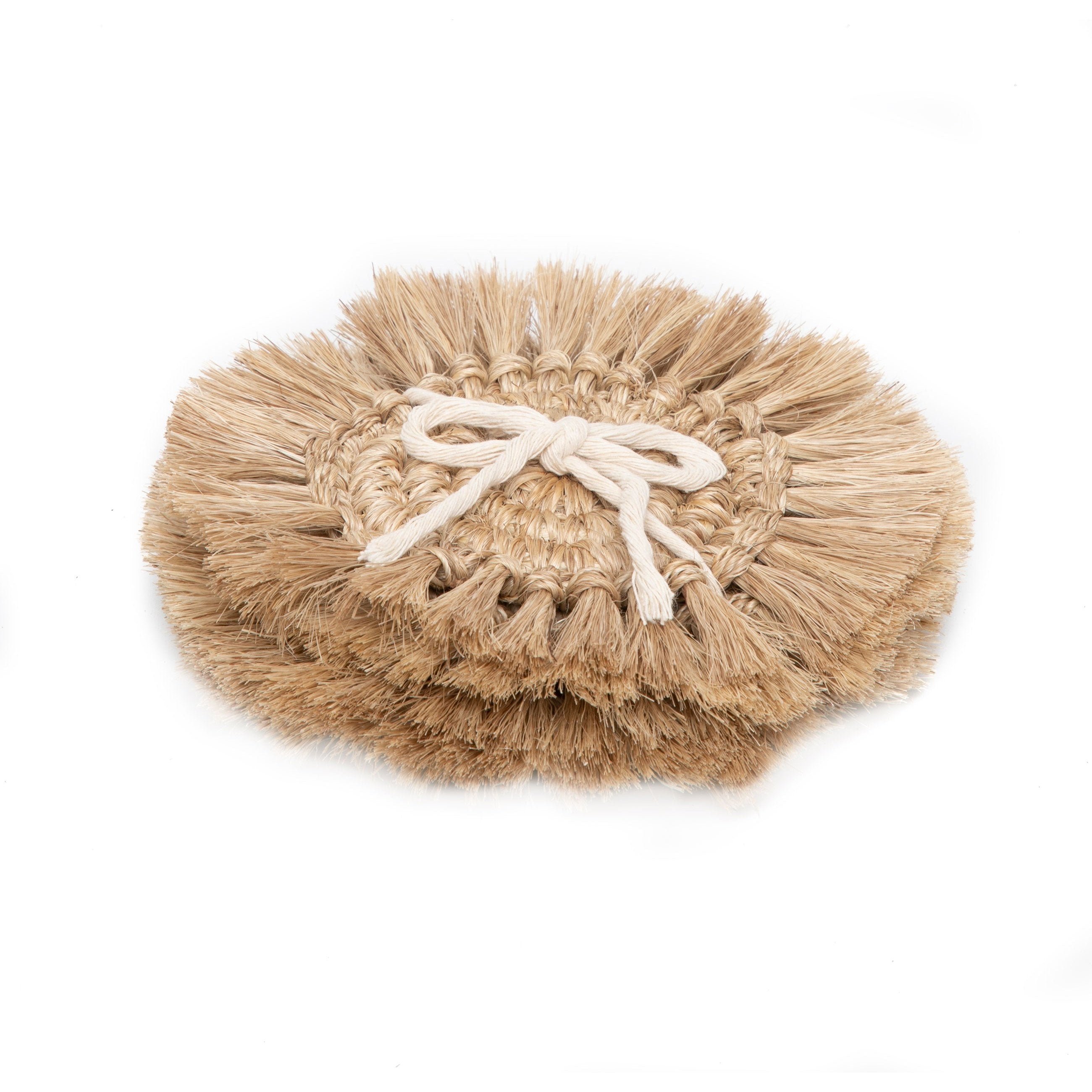 Natural Fringes Coaster Set of 4