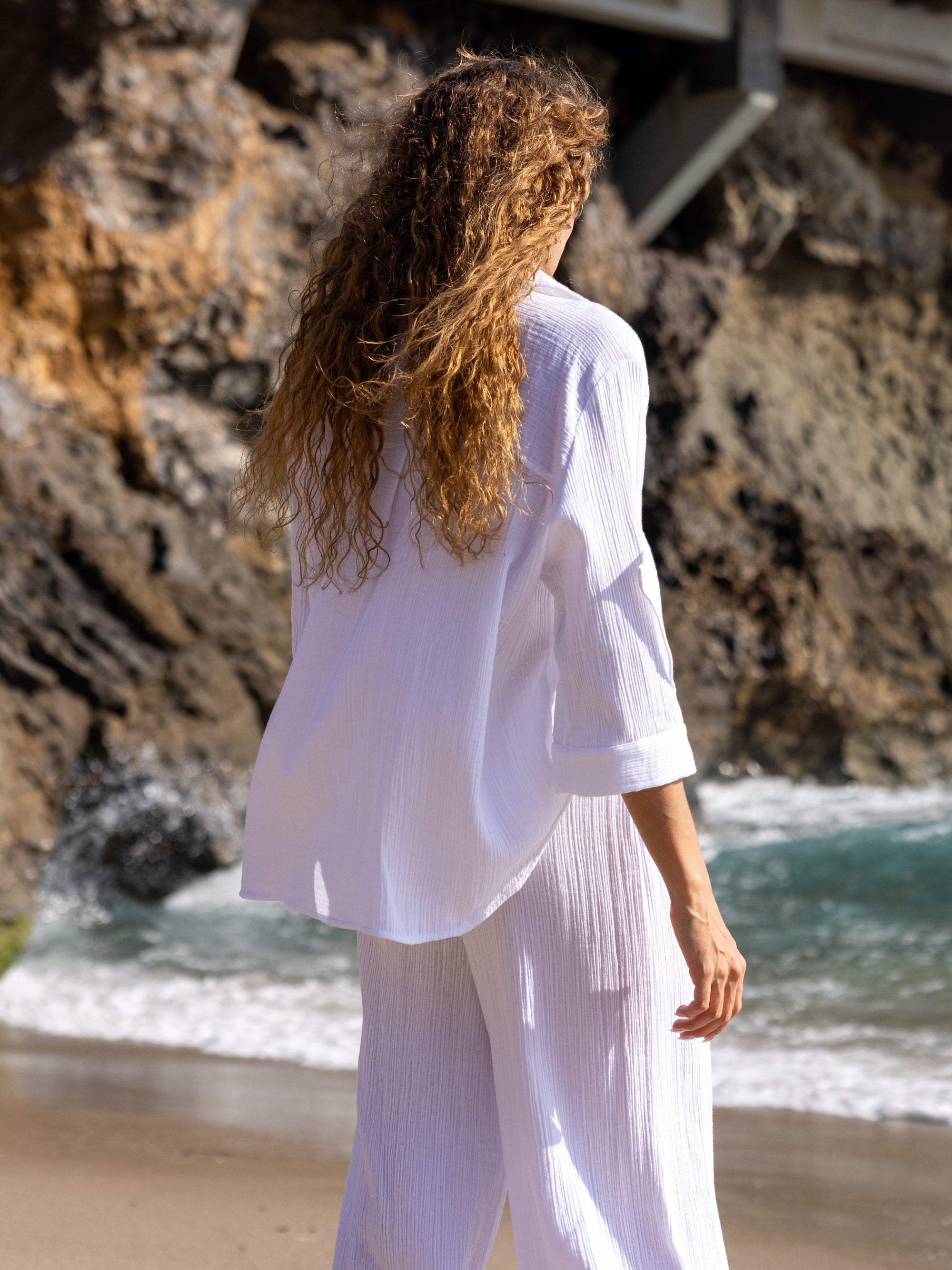 Aura Maxi Shirt - White