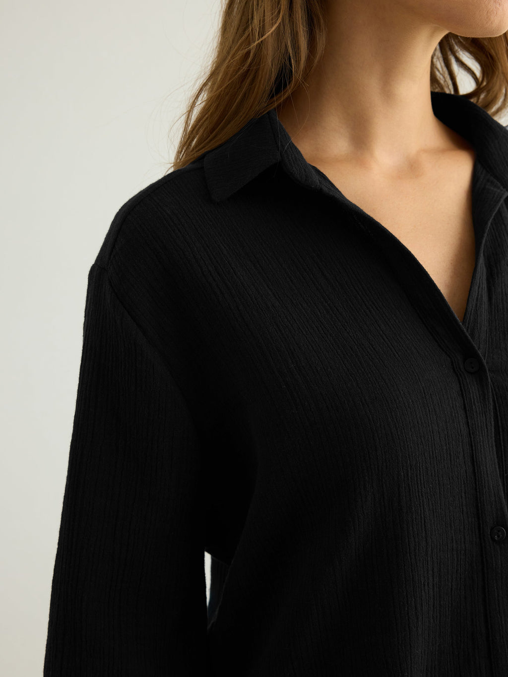 Aura Maxi Shirt - Black