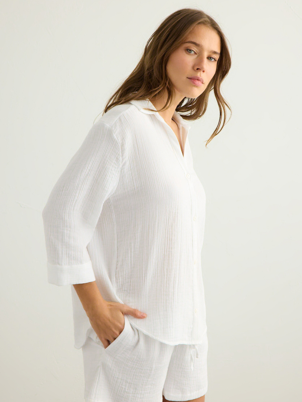 Aura Maxi Shirt - White