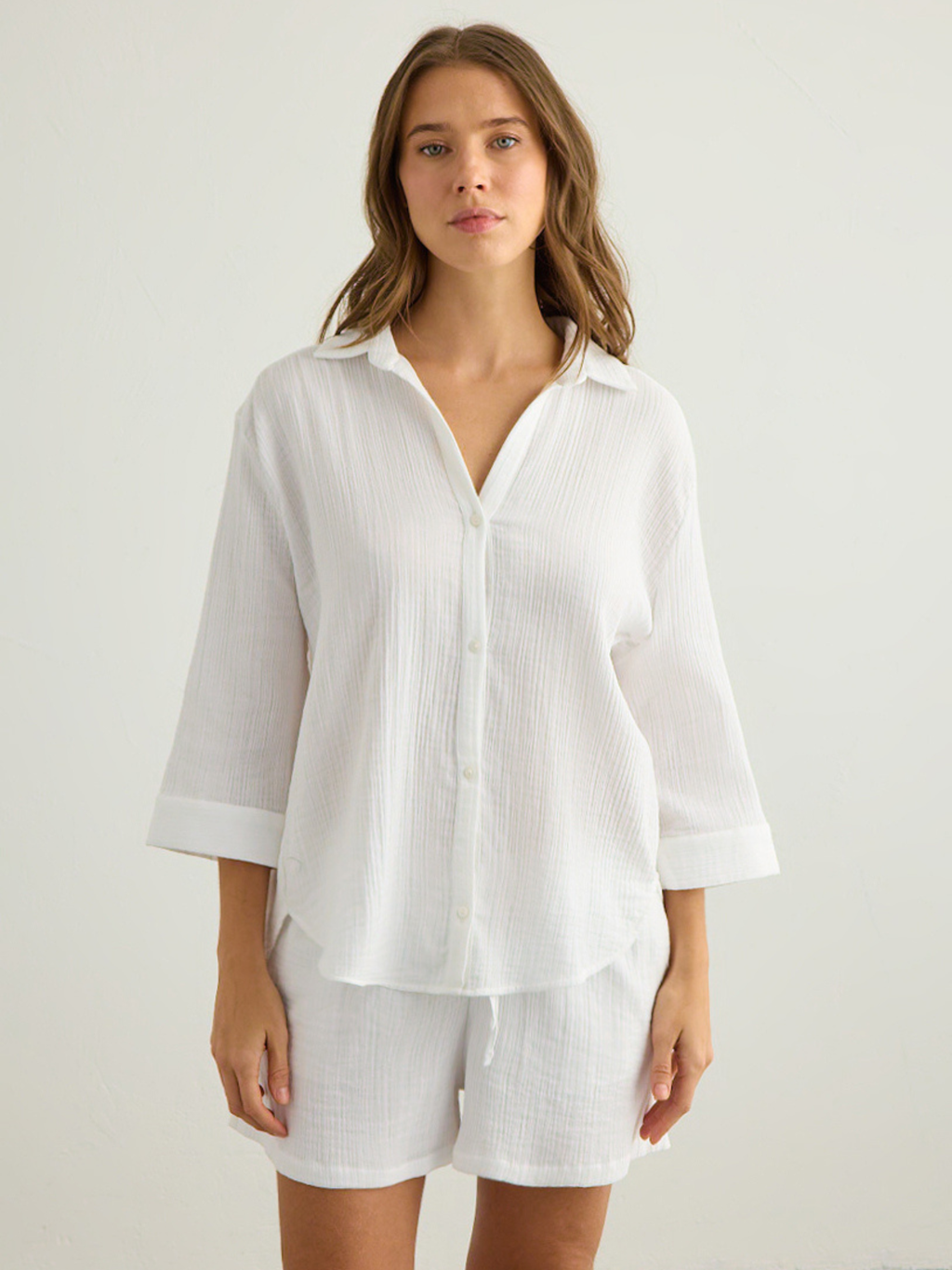 Aura Maxi Shirt - White