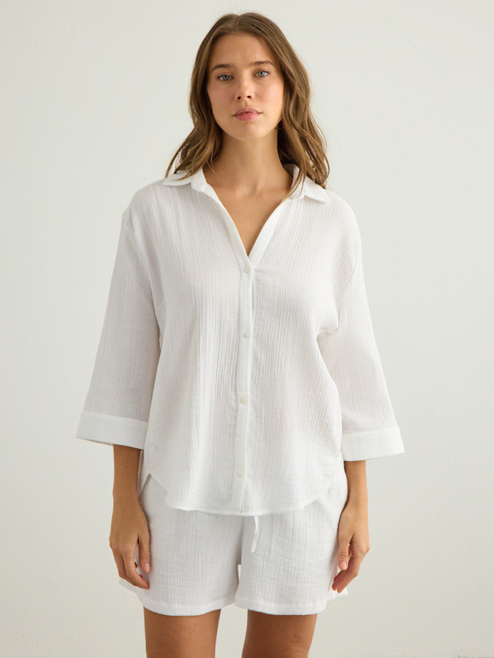 Aura Maxi Shirt - White