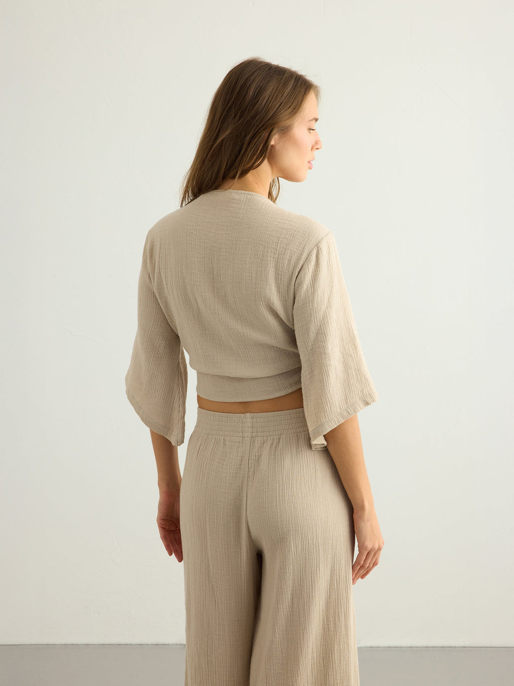 Aura Wrap Top - Oatmeal