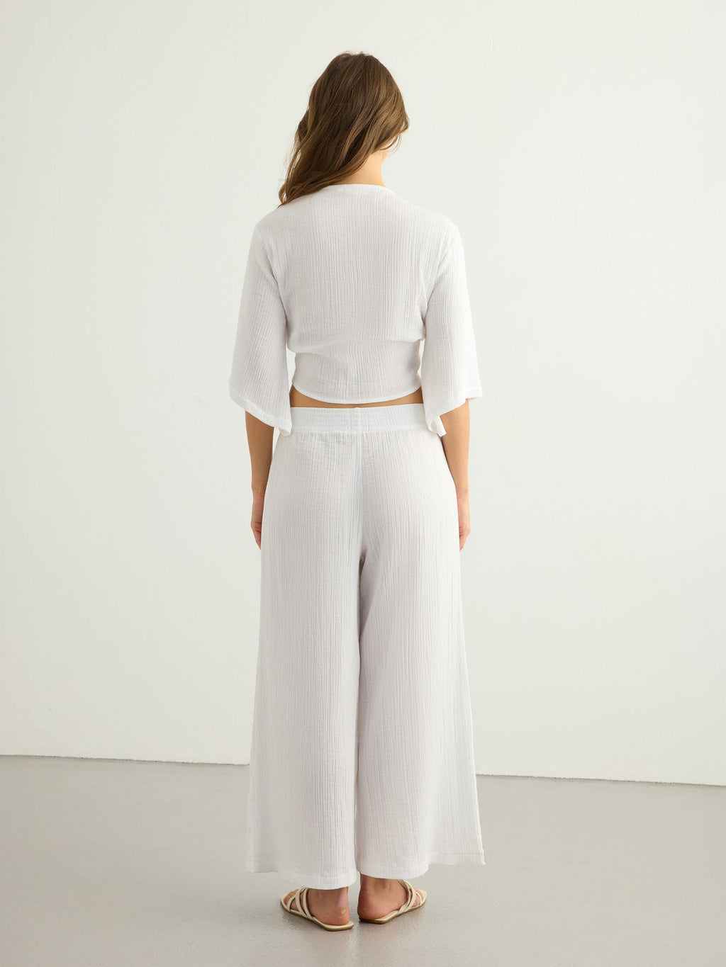 Aura Palazzo Pants - White