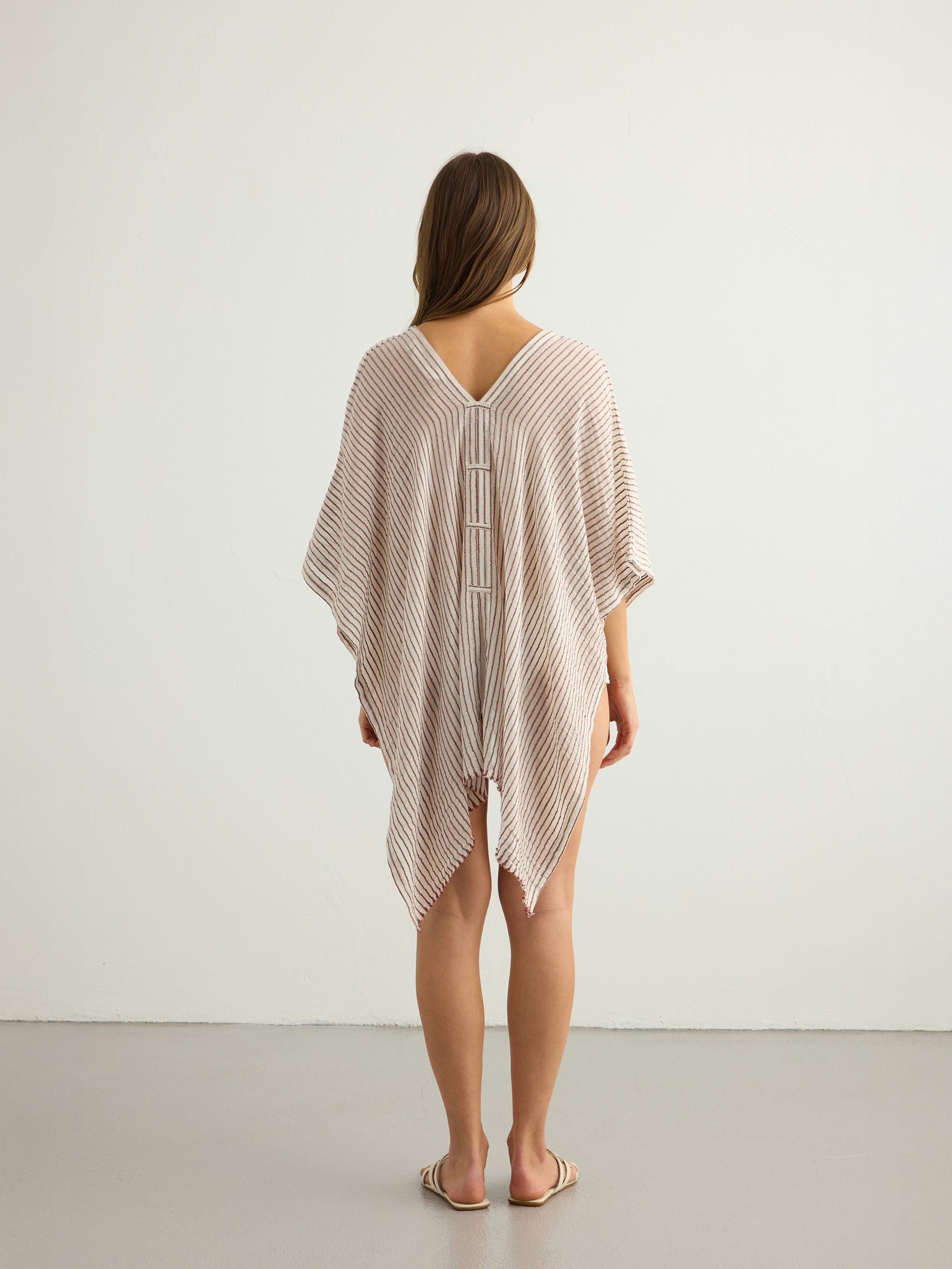 Ava Kimono - Burgundy Stripes