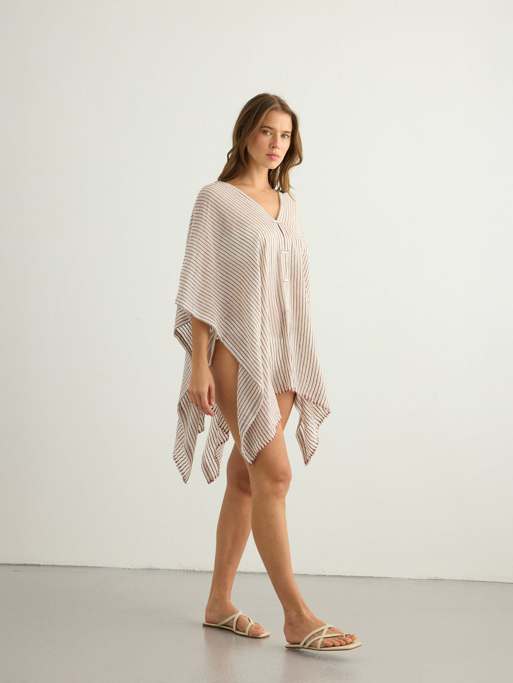 Ava Kimono - Burgundy Stripes