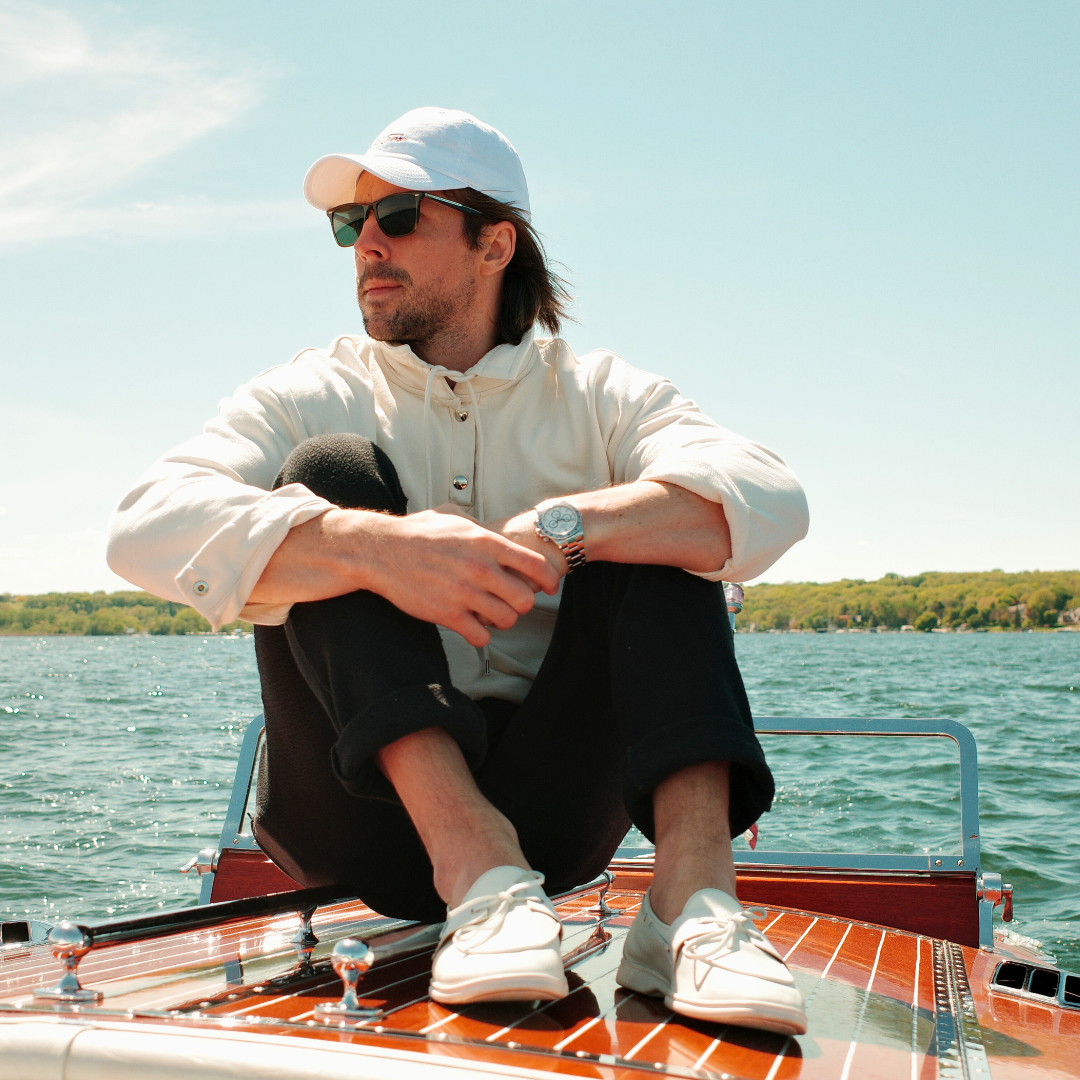 Men's White Pebbled Leather Barca Yacht Loafer