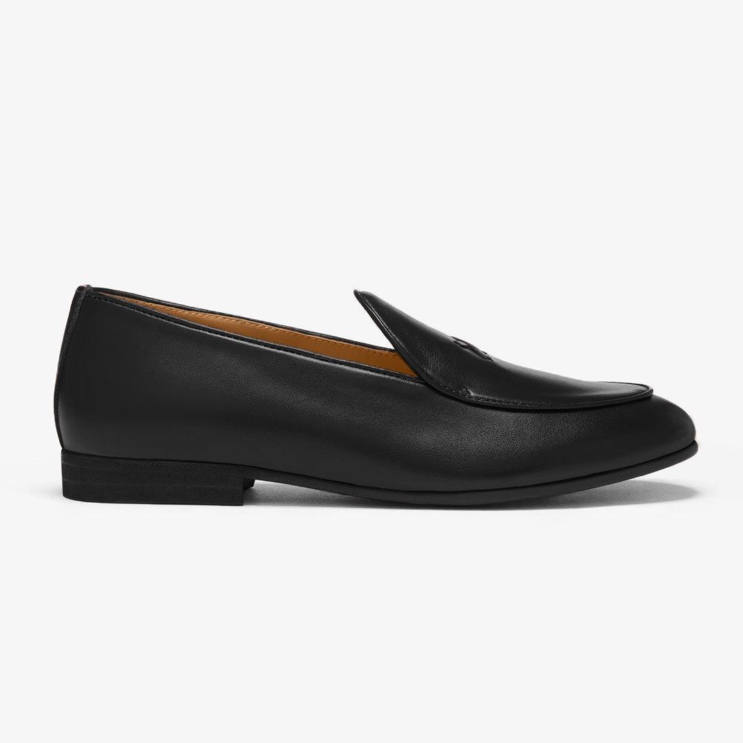 Men's Black Leather Milano Loafer