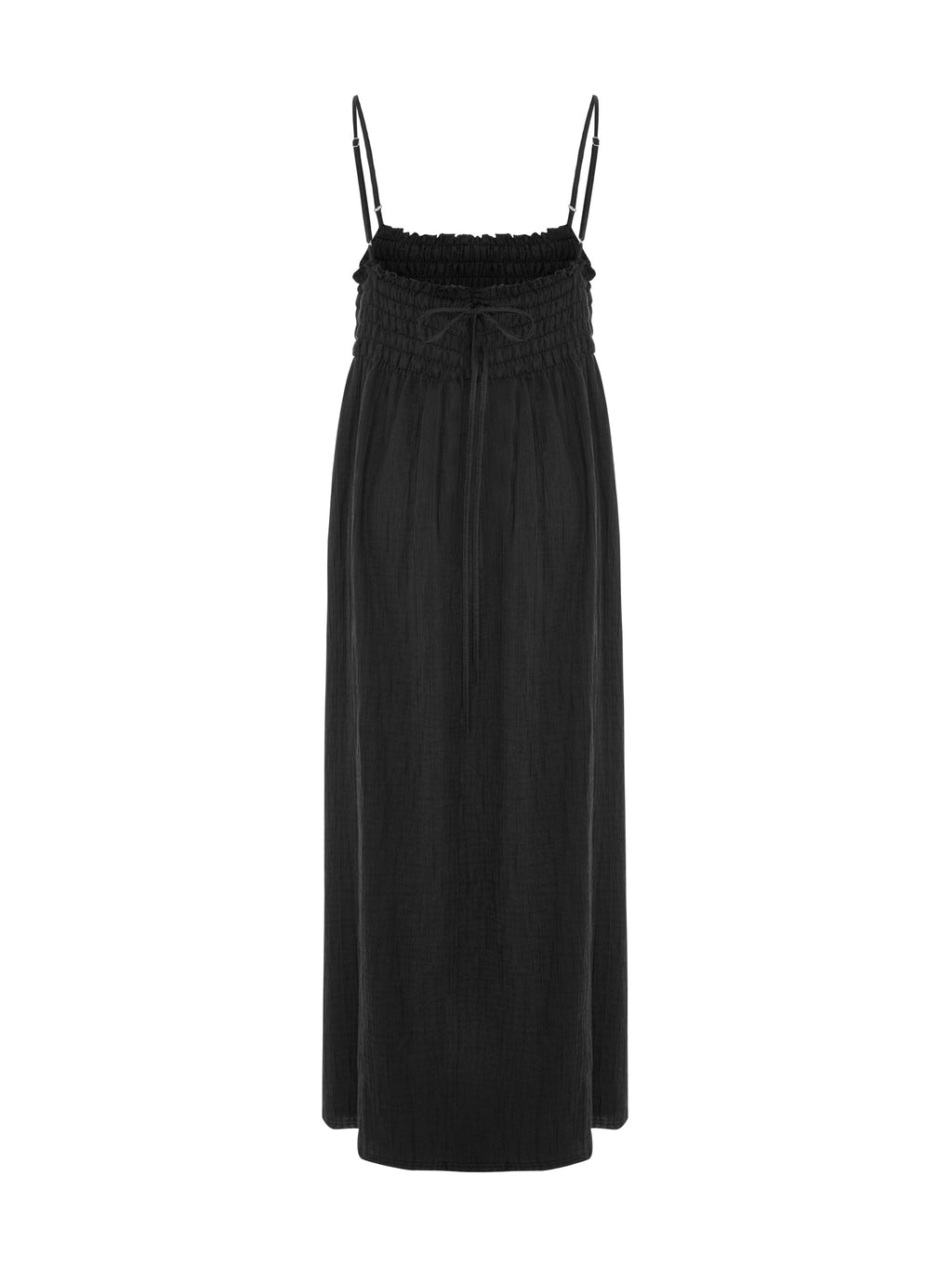 Kaya Smocked Maxi Dress - Charcoal