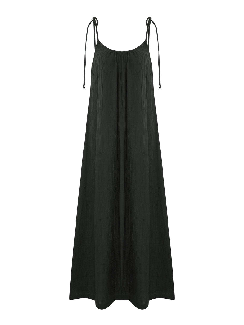 Kaya Tie Strap Maxi Dress - Charcoal