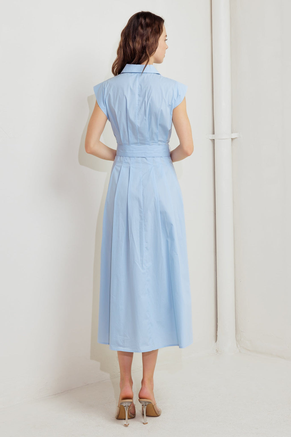 BLUE SERENITY WOVEN MIDI DRESS