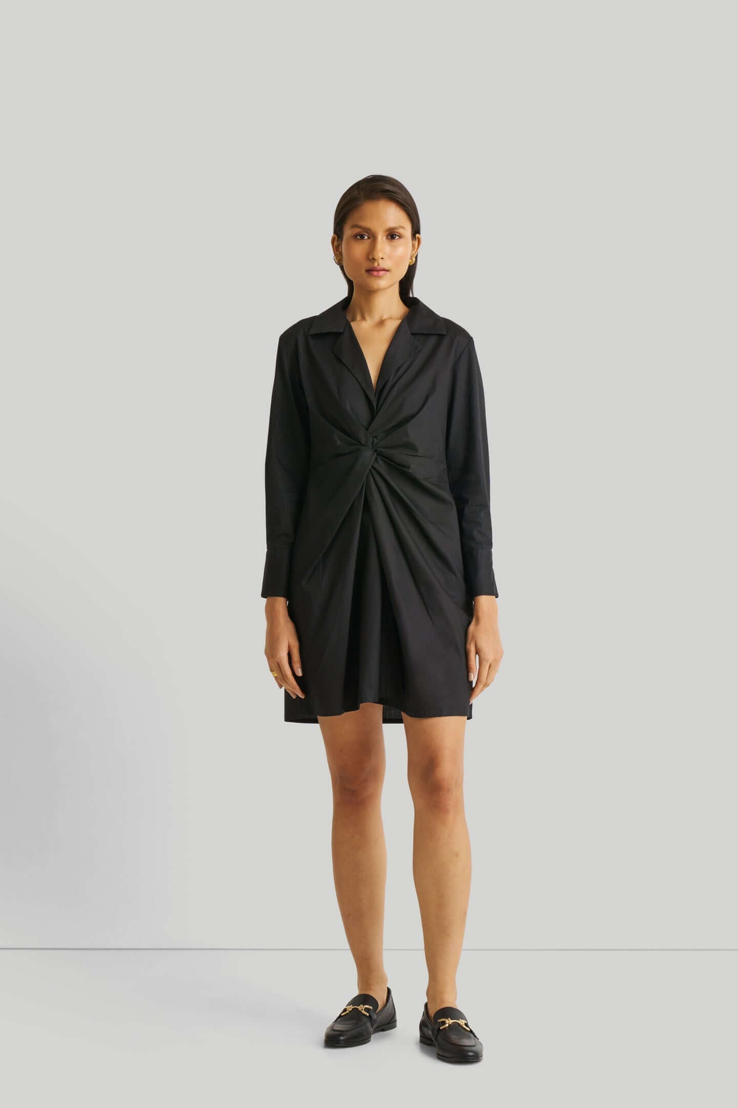 Front Twist Dress in Black