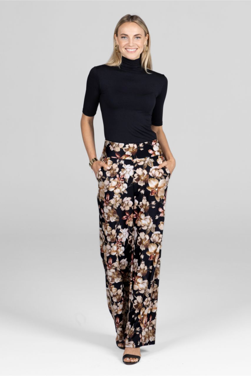 GRACE MOCKNECK TEE: BLACK