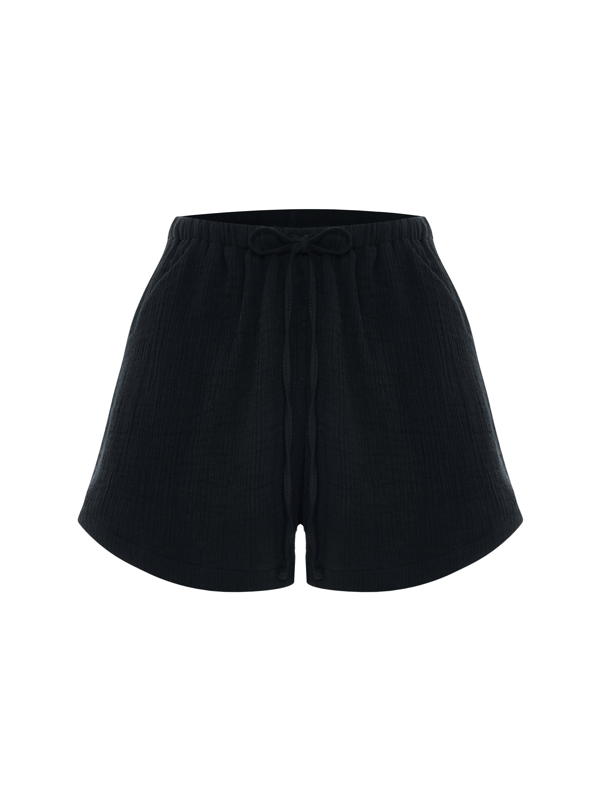 Aura Drawstring Shorts - Black
