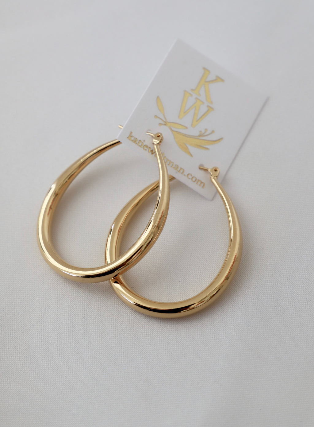 LARGE TEARDROP HOOP EARRINGS