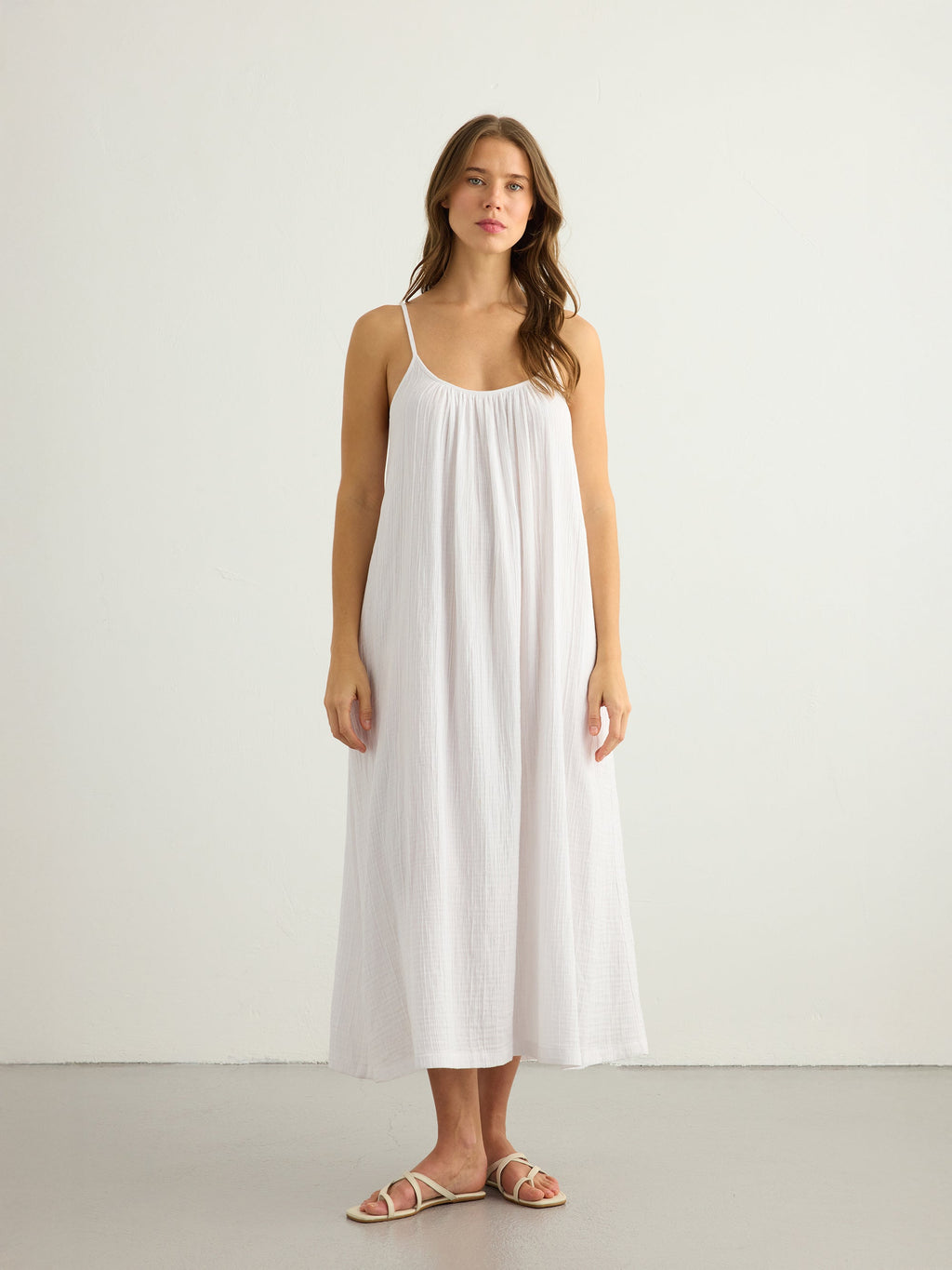 Kaya Tie Strap Maxi Dress - White