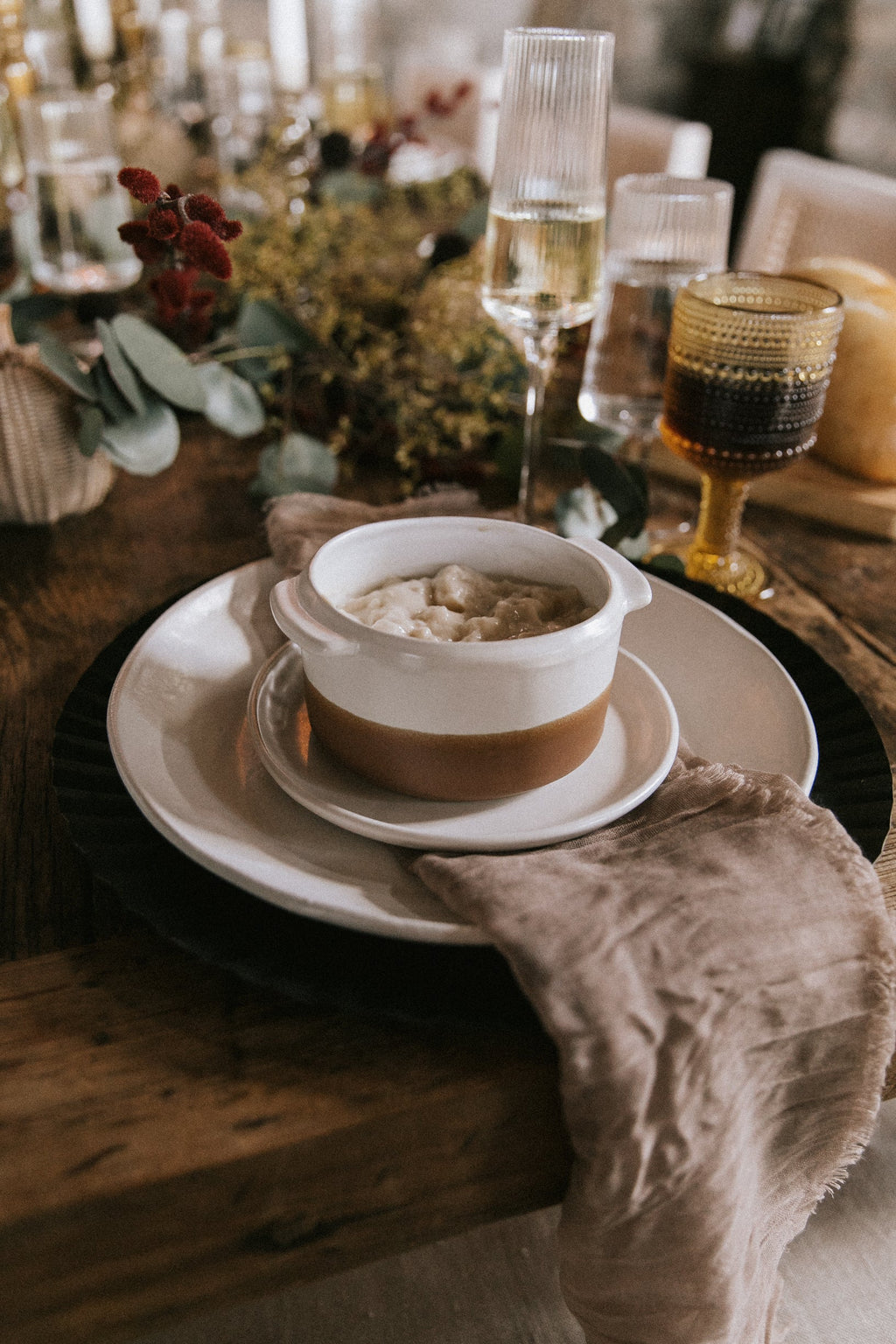 Waylon Soup Bowl - Brown/White - Set of 4