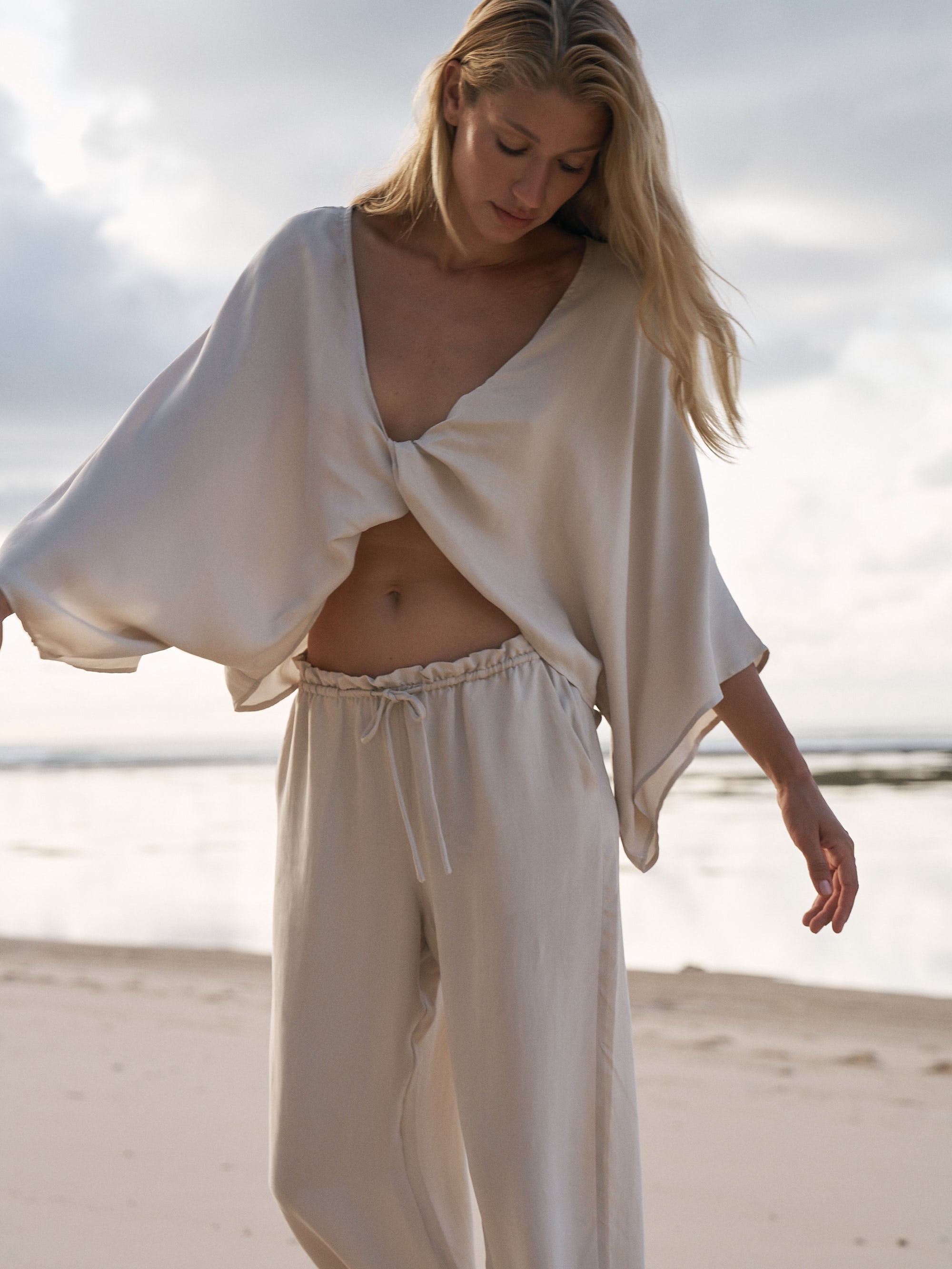 Lucid Flow Tie Pants - Sand