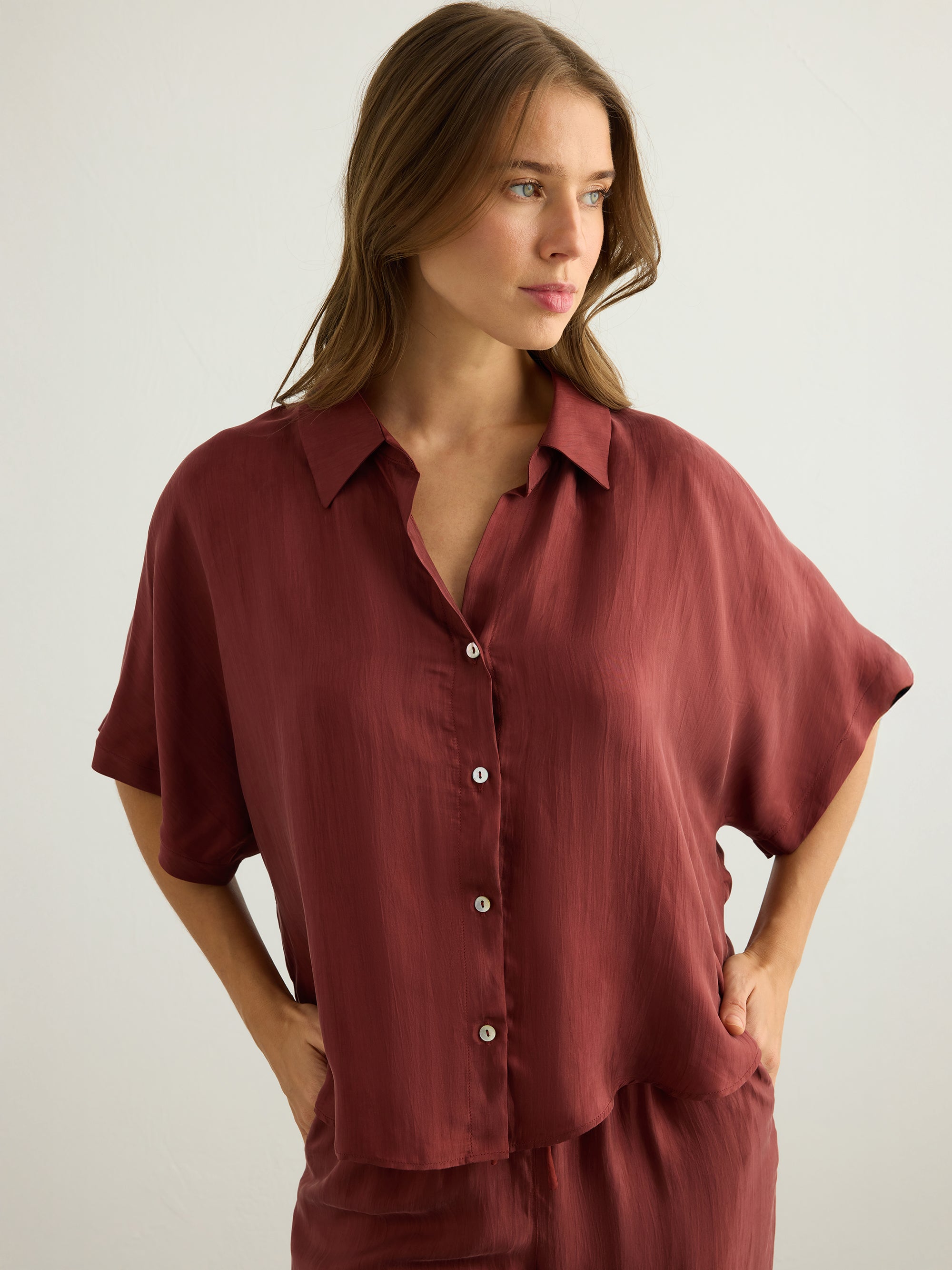 Lucid Flow Shirt - Burgundy