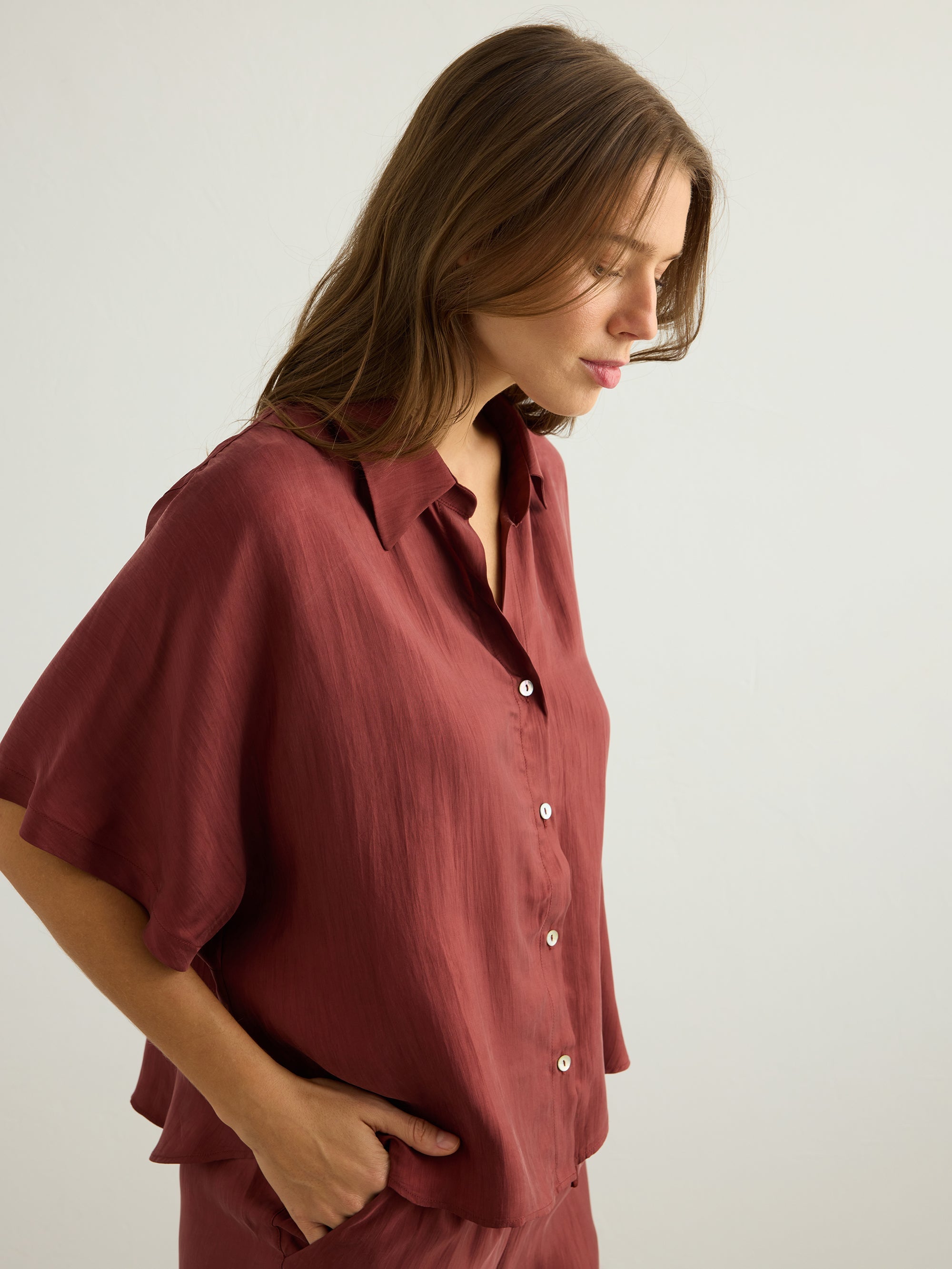 Lucid Flow Shirt - Burgundy