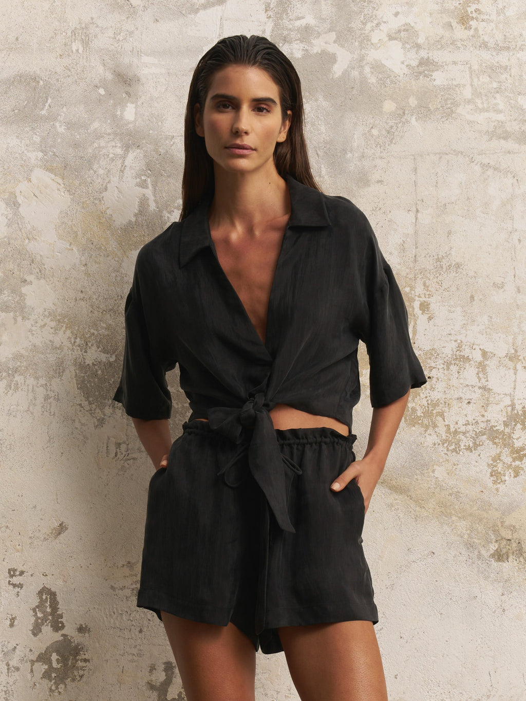 Lucid Flow Tie Shorts - Black