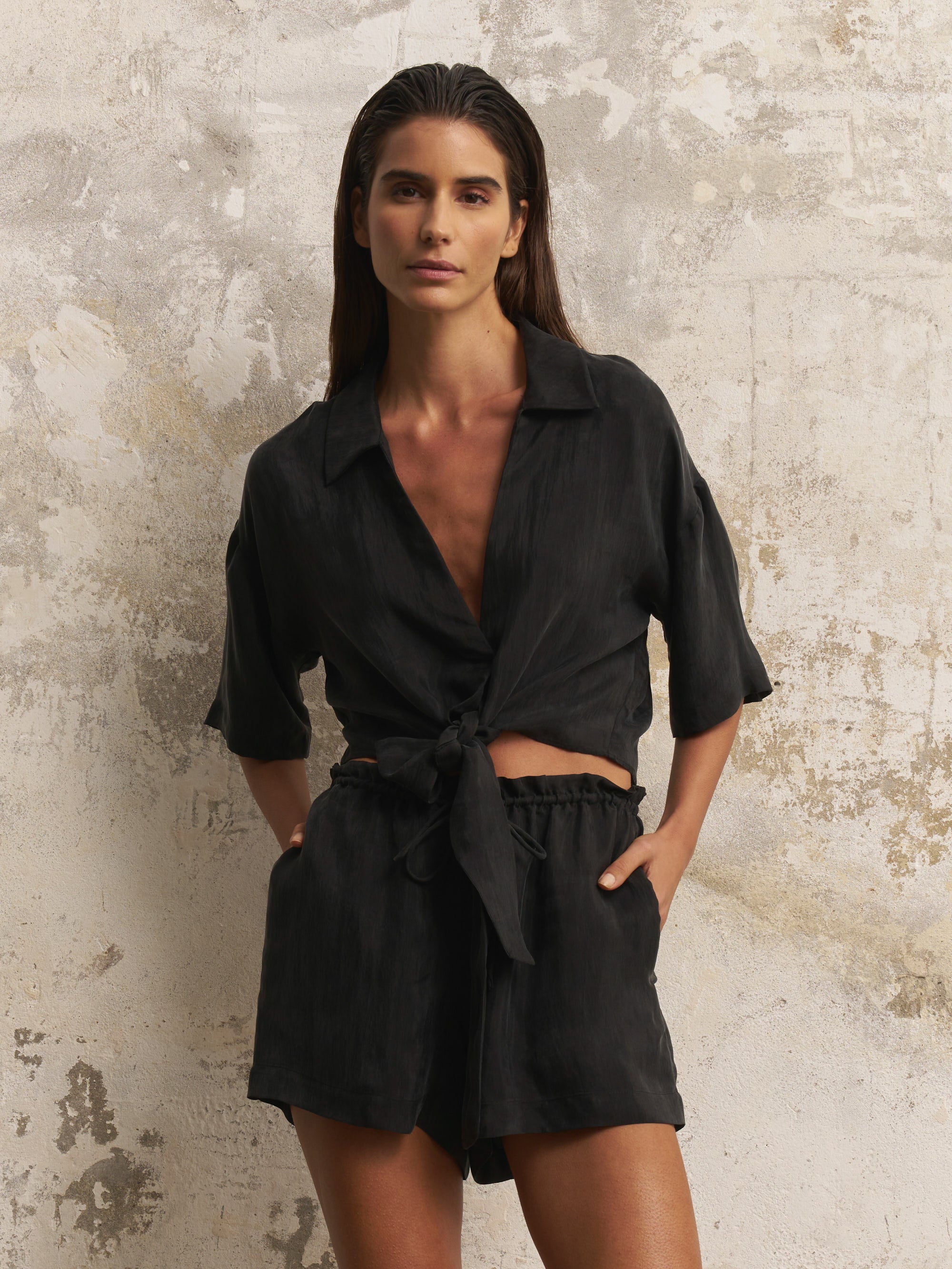 Lucid Flow Tie Shorts - Black