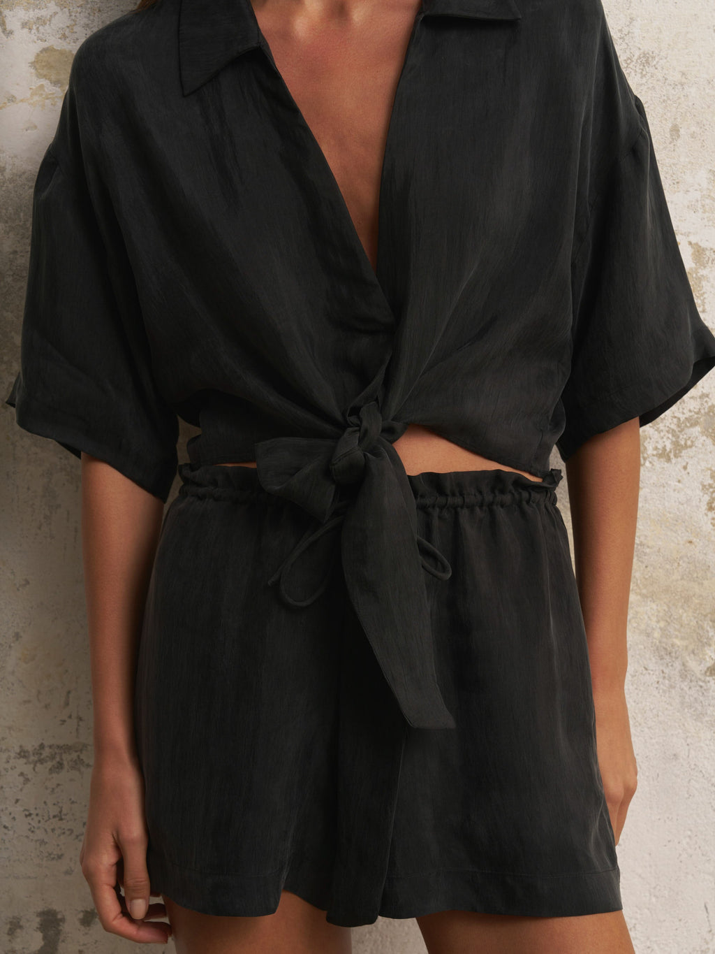 Lucid Flow Tie Shorts - Black