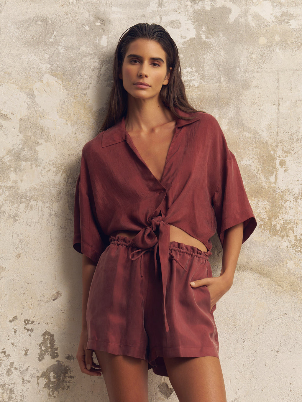 Lucid Tie Shirt - Burgundy