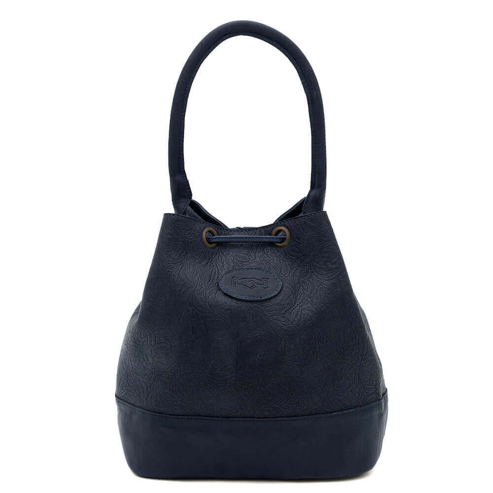 Tooled Leather Bucket Bag