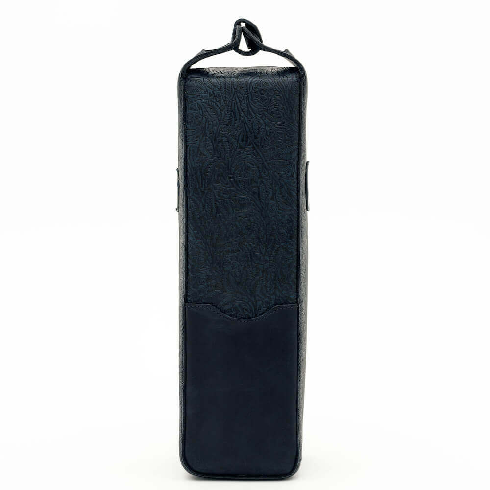 Tooled Leather Single Bottle Wine Carrier