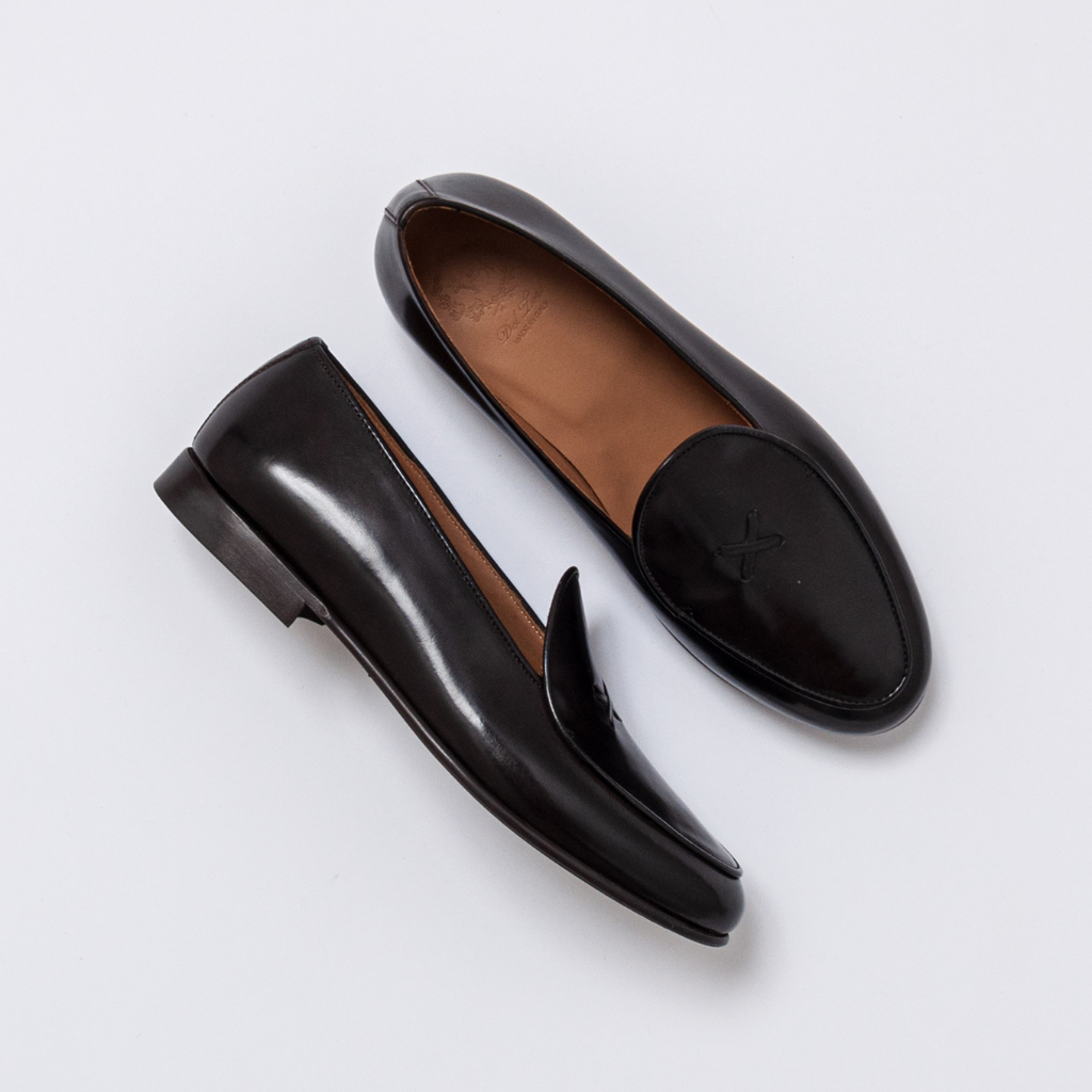 Men's Black Leather Milano Loafer