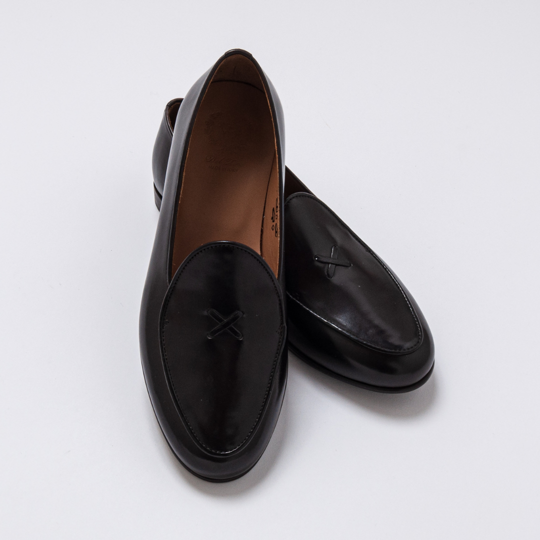 Men's Black Leather Milano Loafer