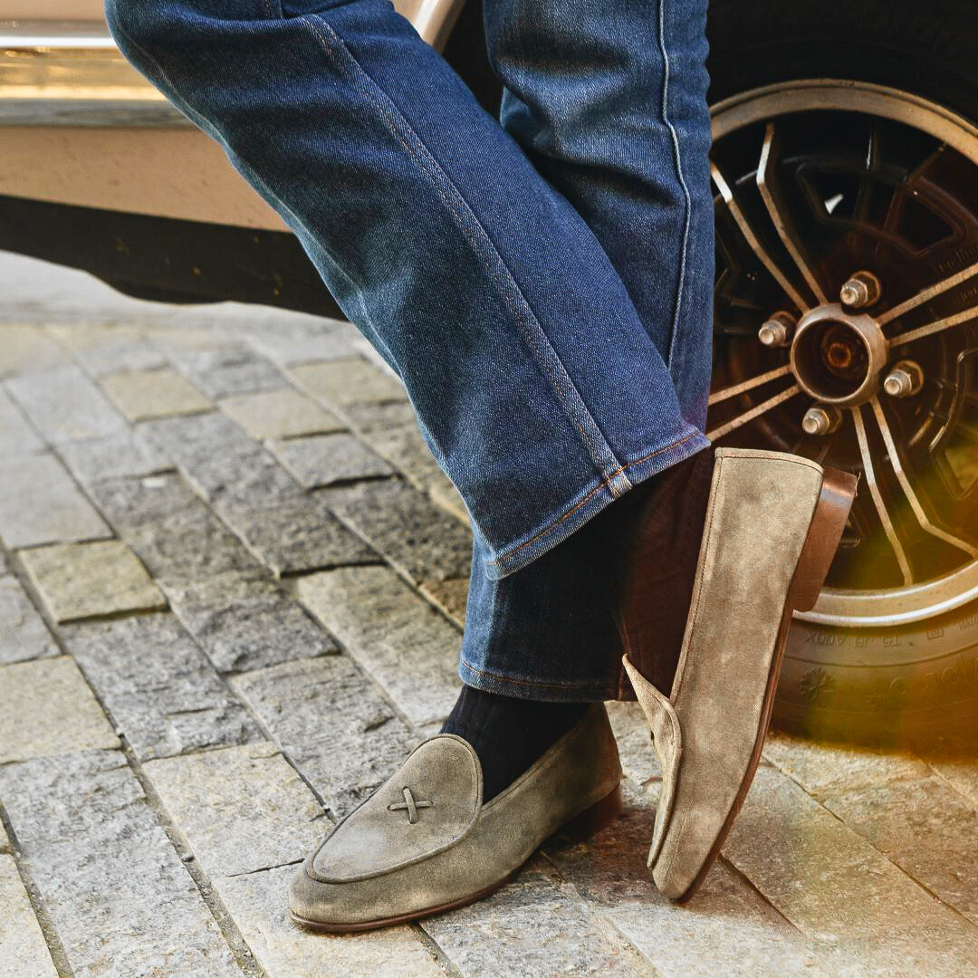 Men's Olive Grey Suede Milano Loafer