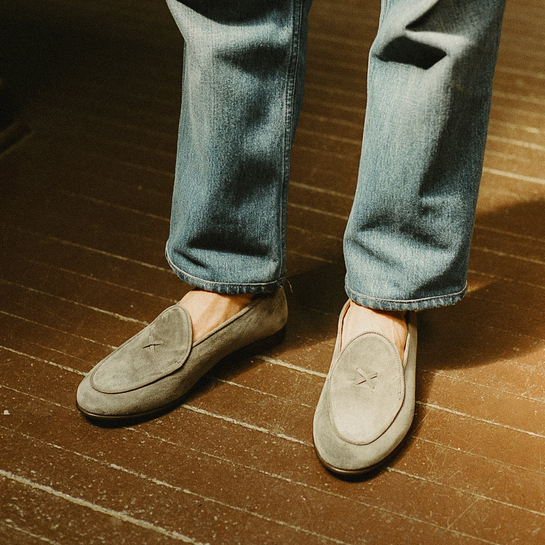 Men's Olive Grey Suede Milano Loafer