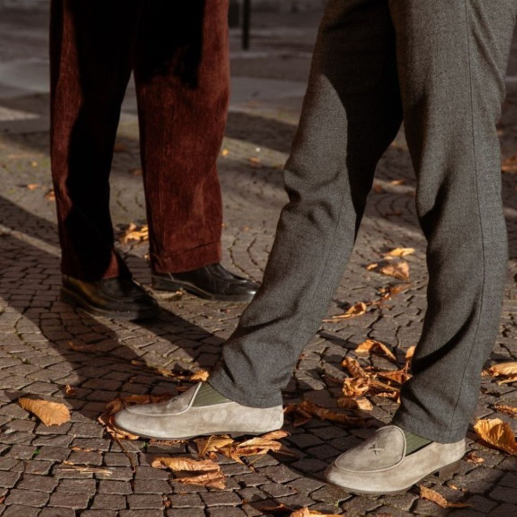 Men's Olive Grey Suede Milano Loafer