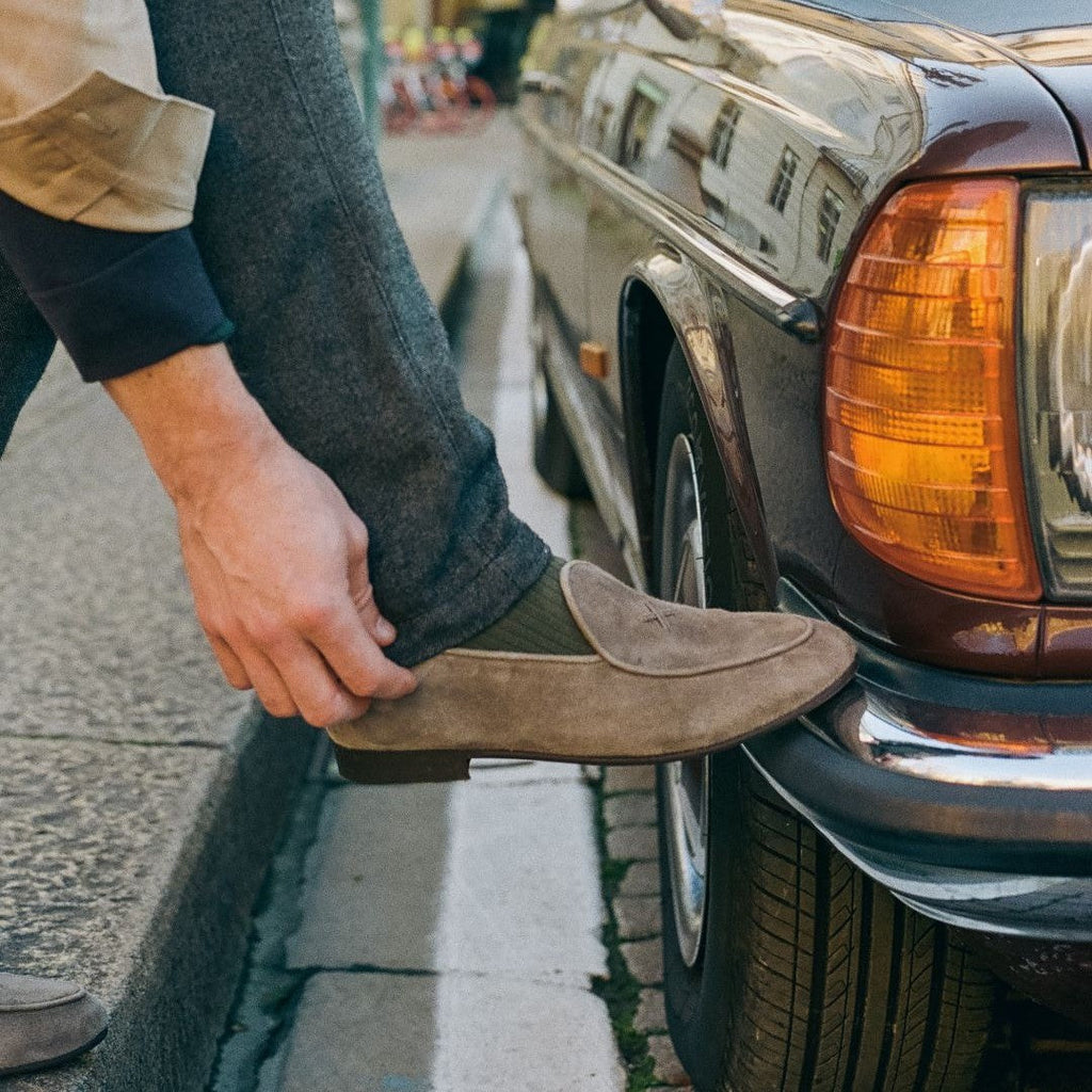 Men's Olive Grey Suede Milano Loafer