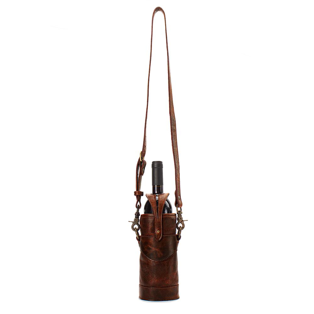 Campaign Leather Wine Tote Carrier