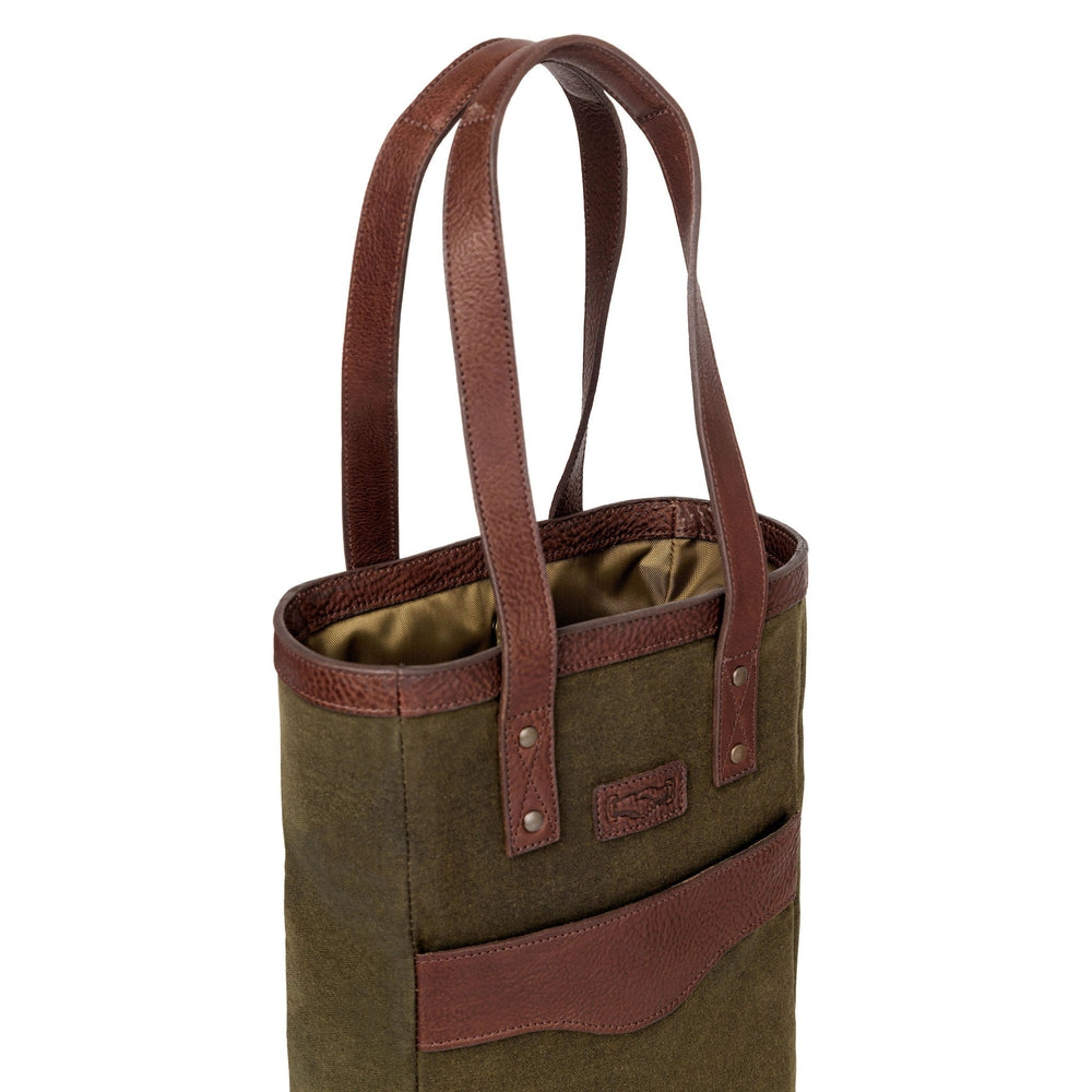 Campaign Waxed Canvas Two Bottle Wine Tote