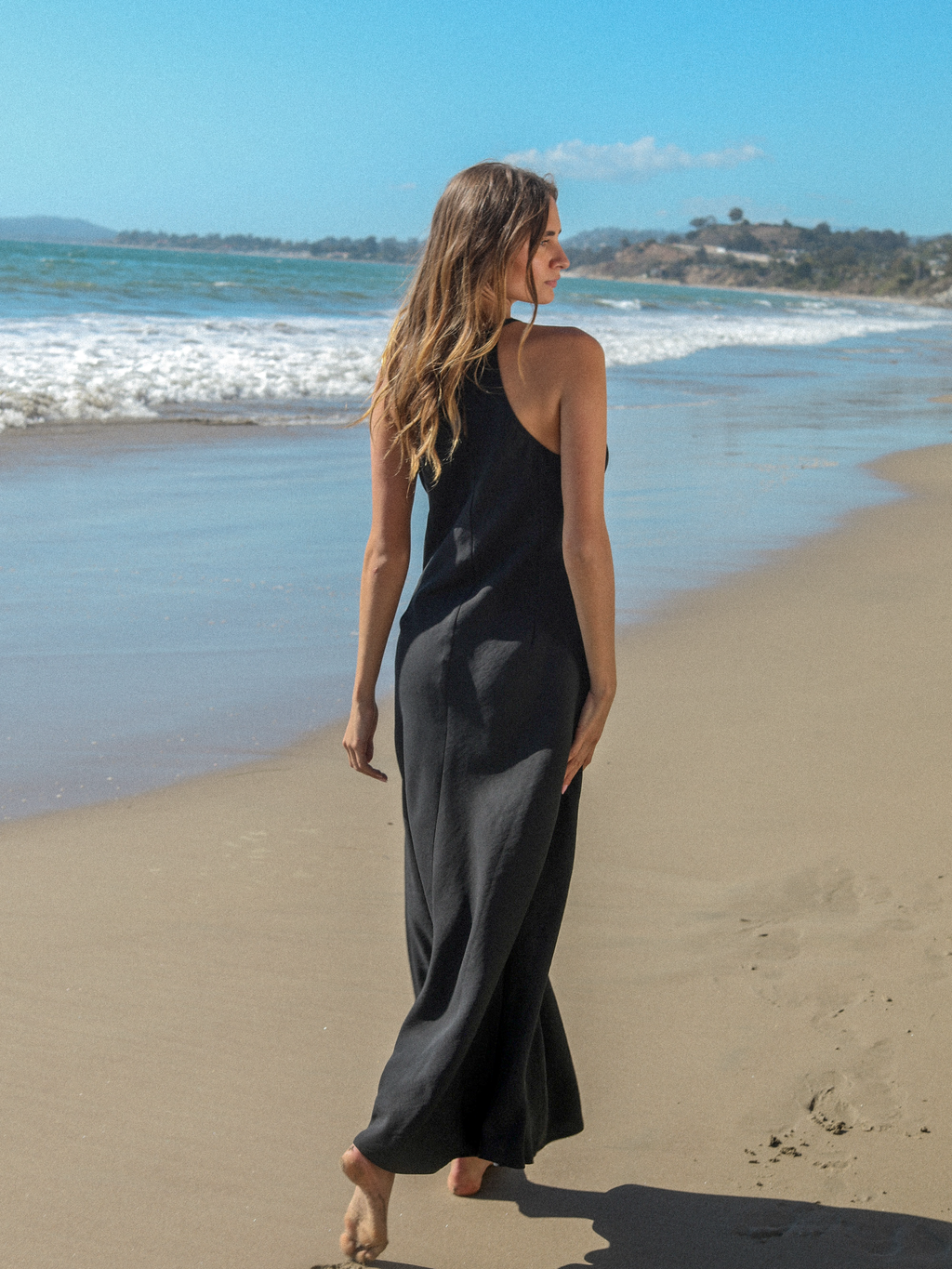 Nora Halter Maxi Dress - Black