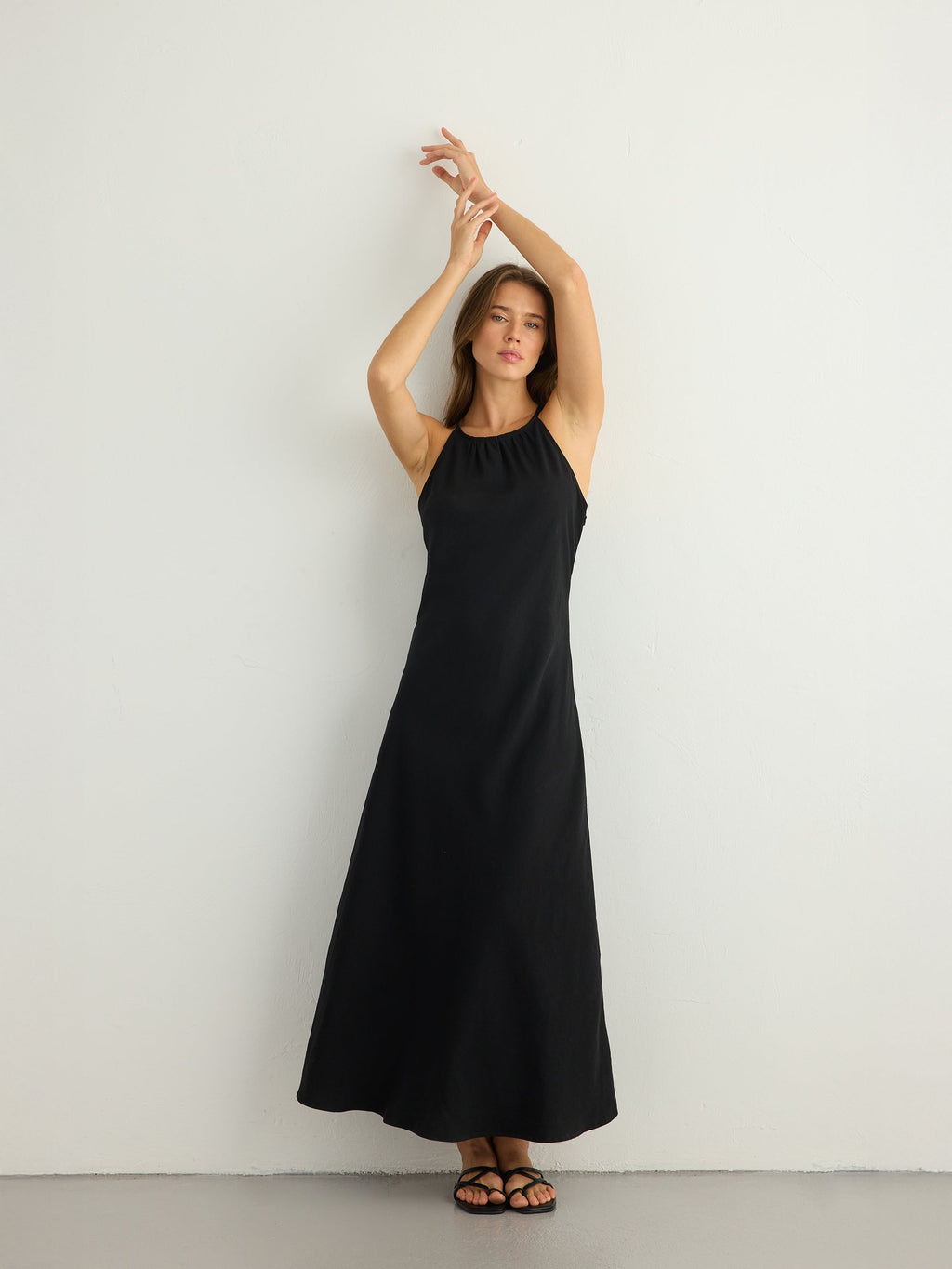 Nora Halter Maxi Dress - Black