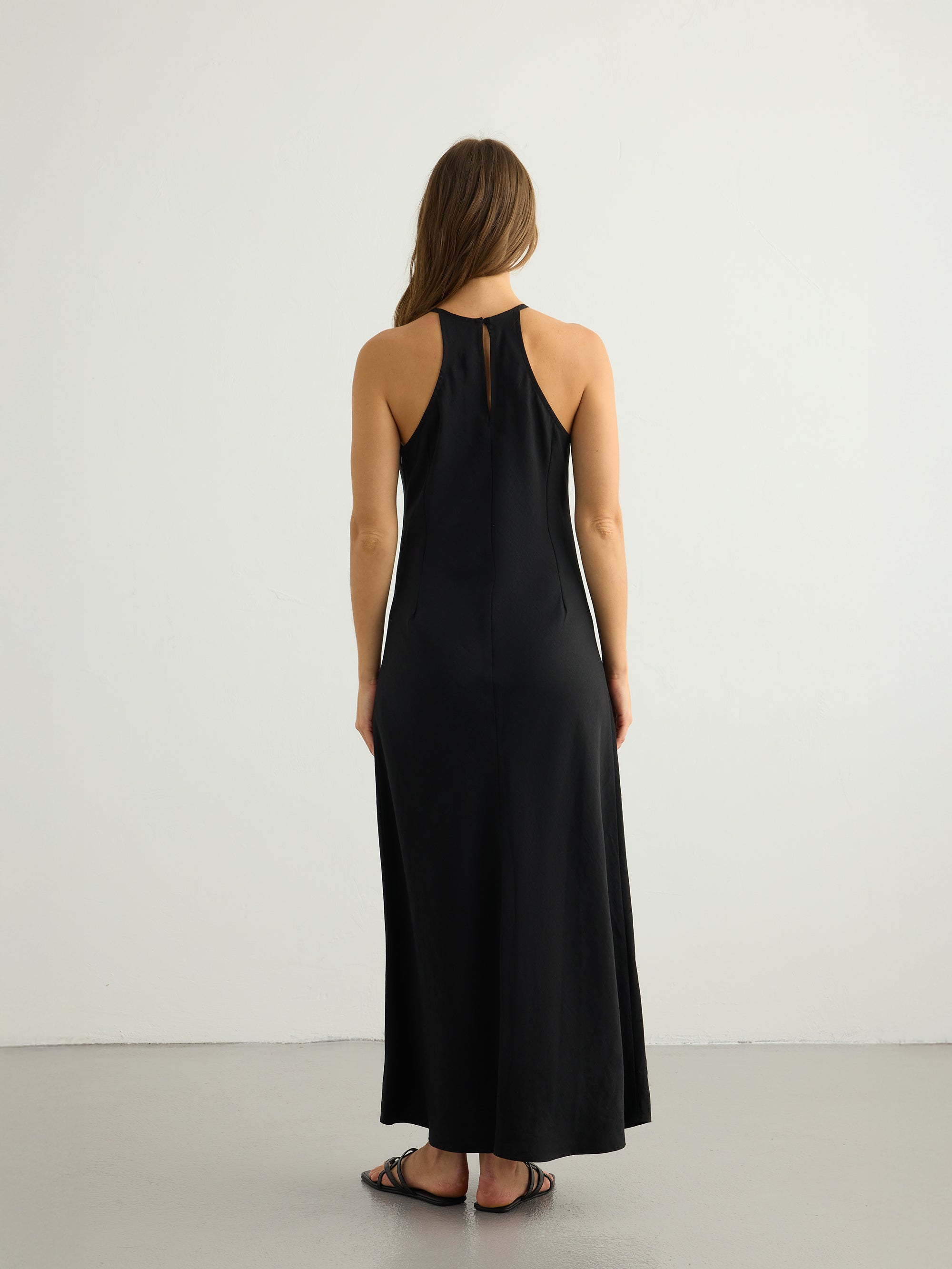 Nora Halter Maxi Dress - Black